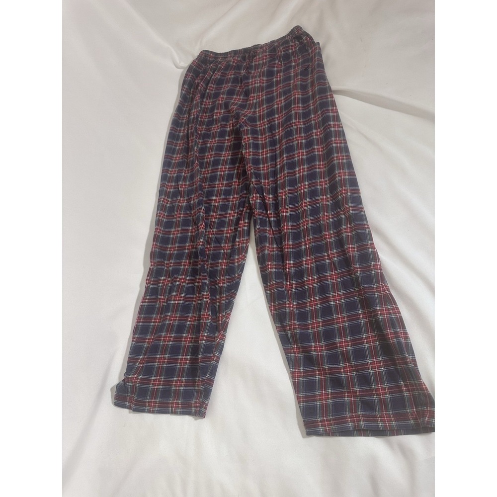 Nautica Sleepwear Plaid Pajama Lounge Pants Men's Medium Red Blue Cotton